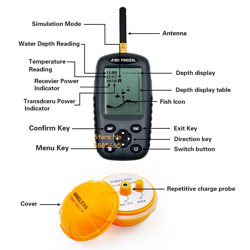 Smart Portable 50M Depth Sonar - Fishing Boat Depth Finder review and price