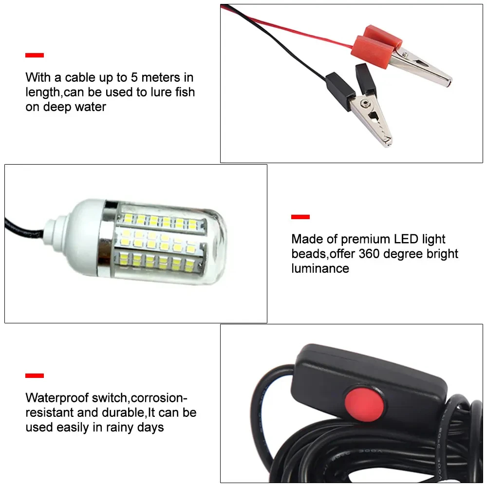 12V Underwater Lamp 15W 108 LE - Fishing Boat Depth Finder review and price