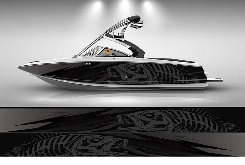 Camo Black and White Marlin Fi - Fishing Boat Trailer review and price