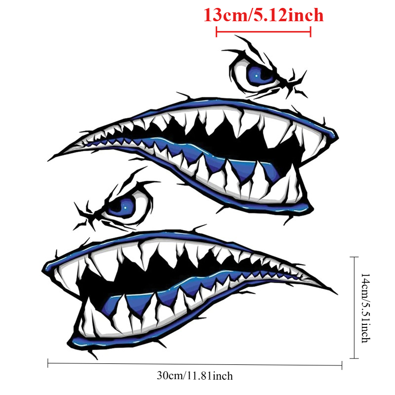 2PCS Shark Teeth Mouth Boat St - Fishing Boat Trailer review and price